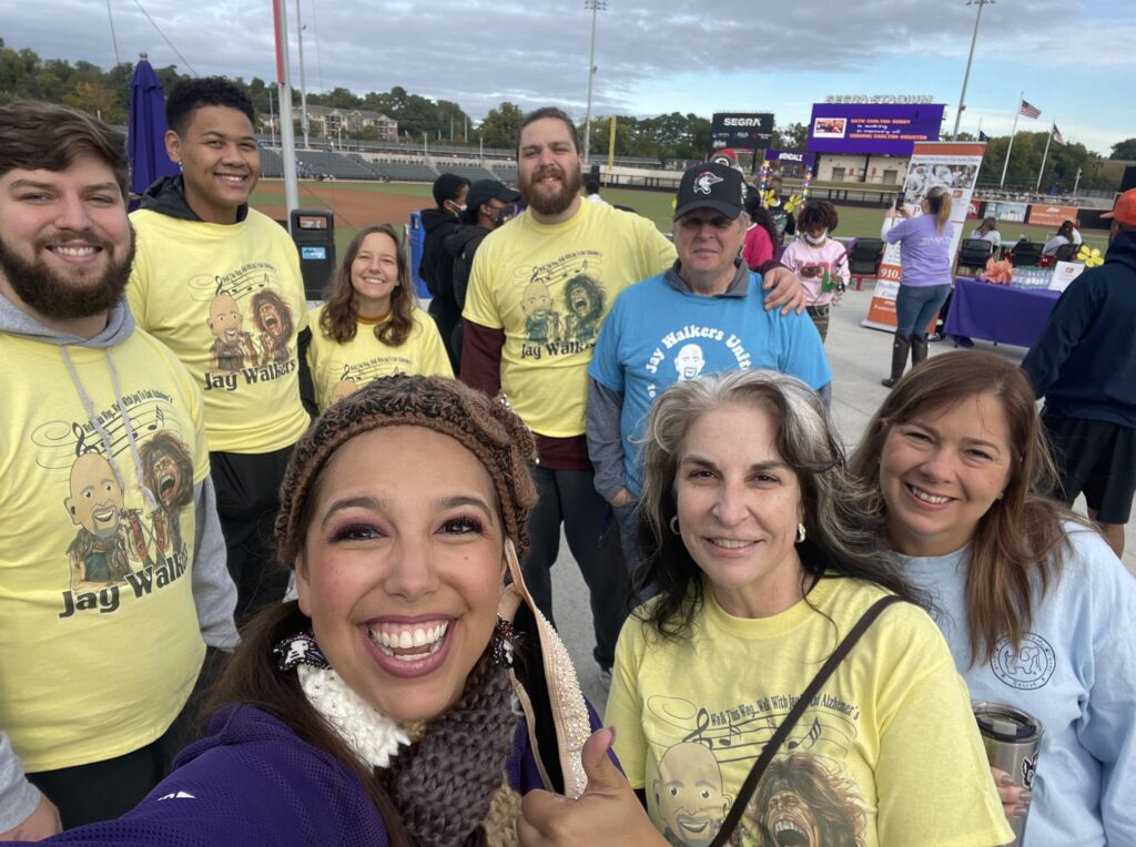 Kathy Jensen, Family and Victoria Huggins at Alzheimer Walk 2021